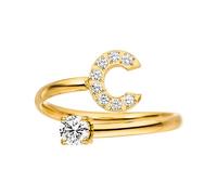 Purelei Buchstaben Ring Damen - Verstellbarer Ring aus hochwertigem Edelstahl, wasserfest, personalisierbar, modischer Schmuck, anpassbar von Größe 50 bis 60 für individuelle Looks