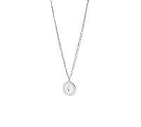 Purelei® Coin Kette Herren - Verstellbare Edelstahl-Halskette mit gemustertem Anhänger & Ausstanzung - 18K vergoldet oder Silber - Dezenter Männerschmuck (Silver)