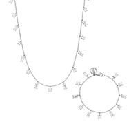 Purelei Confident Set - 2-teiliges Schmuckset mit Powder Kette und Powder Armband - Edelstahl, Zirkonia, verstellbare Längen 16-45 cm - Gold/Silber/Roségold