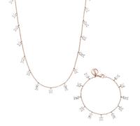 Purelei Confident Set - 2-teiliges Schmuckset mit Powder Kette und Powder Armband - Edelstahl, Zirkonia, verstellbare Längen 16-45 cm - Gold/Silber/Roségold