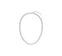 Purelei® Crystal Glow Kette mit Zirkonia-Baguette-Steinen - Edelstahl in Gold, Silber oder Roségold, 40-45 cm, edles Design (Silver)