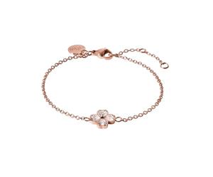 Purelei Cuore Armband - Elegantes Ankerketten-Armband mit Kleeblatt-Anhänger aus Zirkonia-Herzen