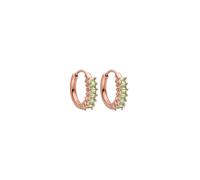 Purelei Cuore Green Ohrringe - Wasserfest | Ohrstecker mit Grünen Zirkonias | Edelstahl & 14K/18K Vergoldung | Symbol für Glück, Harmonie & Positive Energie (Roségold)
