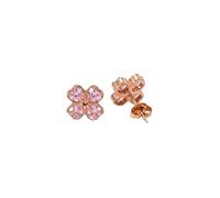 Purelei Cuore Ohrringe, Kleeblatt-Design, Zirkonia, Edelstahl vergoldet, Herzform, 10 mm Durchmesser, Damen Schmuck