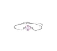 Purelei® Cuore Rosé Armband - wasserfest & verstellbar | Edelstahlarmband mit Kleeblatt & roséfarbenen Zirkonias | 14K Vergoldung & 18K Roségold | Symbol für Glück & Liebe (Silver)