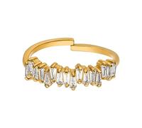 Purelei Damen Ring größenverstellbar wasserfest 18K vergoldet Silber Gold Zirkonia, eleganter modischer Schmuck für Frauen, Geschenkidee für jeden Anlass