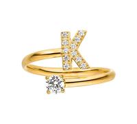 Purelei Damenring Buchstabenring aus Edelstahl - Verstellbarer, Wasserfester Ring, Schmuck für Frauen, Individuell personalisierbar, Modeschmuck Größe 50-60