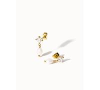 PURELEI Elegant Pearl Ohrringe mit Zirkonia Steinen, Gold Gold
