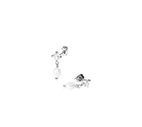 Purelei Elegante Perlenohrringe - viereckiger Zirkonia-Stecker mit schimmernder Perle | Edelstahl & 14K/18K Vergoldung | Luxuriöser Look für Alltag & besondere Anlässe (Silver)