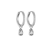 Purelei® Elegante Vintage-Creolen für Frauen - 18K vergoldet, Zirkonia-Tropfen, Edelstahl (15,6 mm) - Schmuck für Frauen (Silver)
