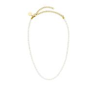 Purelei® Enchant Damen Kette mit echten Süßwasserperlen - verstellbare Perlenkette (30/40 cm), schimmernd & elegant - Edelstahl 18K vergoldet oder silber (Gold)