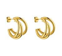 PURELEI® Eono Ohrringe (Gold) - Damenohrringe aus langlebigem Edelstahl - Wasserfeste Ohrringe Damen - 2 cm Durchmesser - Modeschmuck für deinen individuellen Look, Sterling-Silber