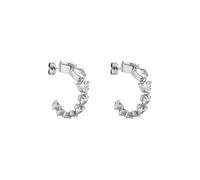 Purelei® Evermore Creolen - Elegante Ohrhänger mit herzförmigen Zirkonia-Steinen | Edelstahl 18K vergoldet, Silber, Roségold (Silver)