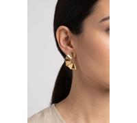 Purelei Fan Ohrringe - Statement Ohrstecker im Fecher-Design mit Zirkonia - Edelstahl 18K vergoldet - 18 x 9,8 mm - Glänzendes Finish - Gold/Silber/Roségold (Gold)