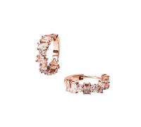 Purelei® Fancy Damen Creolen - 18K vergoldete oder silberne Ohrringe mit pastellfarbenen Zirkonia (weiß, gelb, rosa, lila) - wasserfest, hypoallergen, Ø 17 mm (Rosegold)