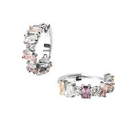 Purelei Fancy Ohrringe (Silber) - Damenohrringe aus Zirkonia-Schmucksteinen und Edelstahl - Wasserfeste Creolen - 17 mm Durchmesser - Modeschmuck für deinen individuellen Look