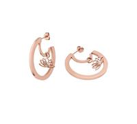 Purelei Fascination Ohrringe Damen Lotus Anhänger, elegante Edelstahl Creolen, filigrane Hängeohrringe, moderner Ohrschmuck, dezente Statement Ohrringe, Geschenk für Frauen (Rosegold)