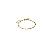 Purelei® Fine Vintage Armband - Gedrehtes Armband aus Edelstahl - 14K/18K vergoldet - Verstellbar 16-19 cm - Filigraner Schmuck - 2,3 g - Wasserfest (Gold)