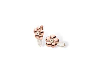 Purelei Floral Pearly Ohrringe für Damen, Edelstahl Ohrstecker mit Keshi Perle, Blüten-Design, elegante Perlenohrringe mit frei hängender Perle (Rosegold)