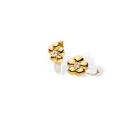 PURELEI Floral Pearly Perlenohrringe, Gold Gold