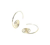 Purelei® Flow Creolen - Spiral Ohrringe Damen - Edelstahl 14K vergoldet/rosé/silber - Symbol für Balance & Bewegung - Leicht & Ausdrucksstark - 60 mm Ø (Gold)
