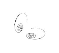 Purelei® Flow Creolen - Spiral Ohrringe Damen - Edelstahl 14K vergoldet/rosé/silber - Symbol für Balance & Bewegung - Leicht & Ausdrucksstark - 60 mm Ø (Silver)