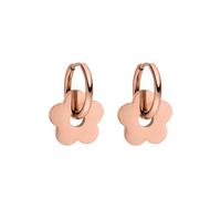 Purelei Flowery Creolen Small - kleine Creolen mit Blumen-Anhänger | wasserfester Edelstahl | 14K Vergoldung, Silber & 18K Rosévergoldung (Rosegold)