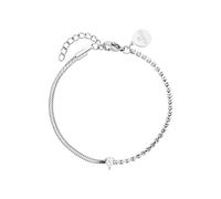 Purelei Fusion Armband Damen - Zwei-in-eins Design Zirkonia-Tenniskette & Schlangenkette - 18K vergoldeter Edelstahl, tropfenförmiger Stein, verstellbar 16-20 cm, Gold Silber Roségold