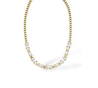 Purelei Glam Kette - Glitzernde Halskette mit großem Zirkonia (8 x 6 mm) - Edelstahl (Gold 14K vergoldet/Silber/Roségold 18K) - 40-45 cm funkelnder Eyecatcher für Damen