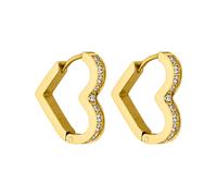 PURELEI® Glitter Heart Ohrringe (Gold) - Damenohrringe aus langlebigem Edelstahl - Wasserfeste Ohrringe Damen - 16 x 17 mm Größe - Modeschmuck für deinen individuellen Look