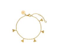 Purelei® Filigranes Armband mit 7 Anhängern - Edelstahl vergoldet - inspiriert von Natur & Element Erde - Verstellbar 16-20 cm - Gold/Silber/Roségold (Gold)