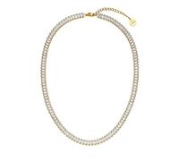 Purelei® Crystal Glow Kette mit Zirkonia-Baguette-Steinen - Edelstahl in Gold, Silber oder Roségold, 40-45 cm, edles Design (Gold)