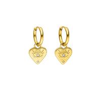 Purelei Heart Eye Ohrringe - wasserfest | Kleine Creolen mit herzförmigem Anhänger & funkelndem Zirkonia | Edelstahl & 18K Vergoldung | Symbol für Liebe, Intuition & Selbstvertrauen (Gold)