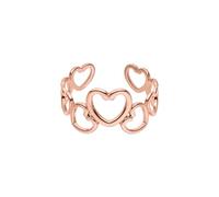 Purelei Heartbeat Ring Damen - Verstellbar, Edelstahl, filigraner Schmuck mit Herzen, wasserfester Fingerring, 14K vergoldet, 18K rosévergoldet oder silber, Größe 55-62