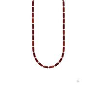 Purelei Herren Halskette Horizon, Roter Achat, Edelstahl 14K Vergoldet, Verstellbar 50-55 cm, Zylindrisch (Silver)