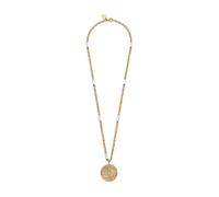 Purelei Herren Palm Coin Kette Edelstahl Bicolor 55-60 cm | Verstellbare Länge, Coin-Anhänger 20 mm, 14K Vergoldet, Anhänger abnehmbar, 13,98 g Gewicht