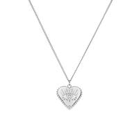 Purelei Herz Kette mit Auge - Edelstahl 18K vergoldet/rosévergoldet/silber - Zirkonia Schmuckstein - Verstellbar 50-55 cm - Damen Halskette mit Herzanhänger (Silver)