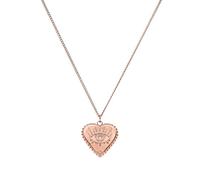 Purelei Herz Kette mit Auge - Edelstahl 18K vergoldet/rosévergoldet/silber - Zirkonia Schmuckstein - Verstellbar 50-55 cm - Damen Halskette mit Herzanhänger (Rosegold)