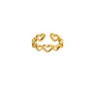 Purelei® Herz Ring Damen - Verstellbarer Heart Ring aus wasserfestem Edelstahl (Größe 52-58) - Offener Damenring in Gold/Silber - Symbol für Liebe - Zeitloser & bedeutungsvoller Schmuck (Gold)