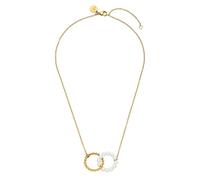 Purelei Infinity Pearl Kette - wasserfest & verstellbar | Edelstahlkette mit ineinander verschlungenen Ringen & Perlen | 14K/18K Vergoldung | Symbol für Verbundenheit & Ewigkeit (Gold)