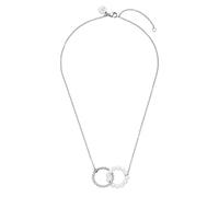 Purelei® Infinity Pearl Kette - wasserfest & verstellbar | Edelstahlkette mit ineinander verschlungenen Ringen & Perlen | 14K/18K Vergoldung | Symbol für Verbundenheit & Ewigkeit (Silver)
