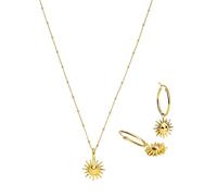 Purelei Inner Sun Bundle Kette & Ohrringe (Gold) - Schmuck Set aus Kette Damen und Ohrring aus Edelstahl (14K vergoldet) - Verstellbare Länge - Hawaiianisch inspiriert & wasserfest