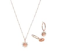 Purelei Inner Sun Bundle Kette & Ohrringe (Rosegold) - Schmuck Set aus Kette Damen und Ohrring aus Edelstahl (14K rosevergoldet) - Verstellbare Länge - Hawaiianisch inspiriert & wasserfest