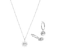 Purelei Inner Sun Bundle Kette & Ohrringe (Silber) - Schmuck Set aus Kette Damen und Ohrring aus Edelstahl - Verstellbare Länge - Hawaiianisch inspiriert & wasserfest