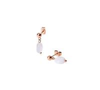 Purelei® Island Dawn Ohrringe - Stecker mit blauem Achat - Edelstahl 18K vergoldet - Minimalistische Damen Ohrstecker 16 mm - Zarter Naturstein für Klarheit & Leichtigkeit (Rosegold)