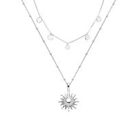 Purelei® Kailua Ketten-Set - 2-teiliges Layering Schmuckset für Damen - Sun Kette & Kalea Kette - Edelstahl, wasserfest, verstellbar 40-55 cm - Gold/Silber/Roségold - Hawaii inspiriert (Silver)