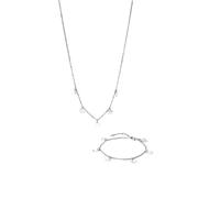 Purelei® Kalea Geschenkset - Halskette & Armband im Set - Schmuckset für Damen inkl. Giftbox - Edelstahl, wasserfest, verstellbar - Gold/Silber/Roségold (Silver)