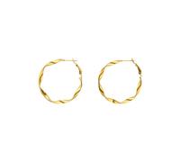 PURELEI® Ke Kai Ohrringe (Gold), Wasserfeste Ohrringe für Damen, Gedrehte Creolen aus Edelstahl, Geschenk für Frauen, 42mm Durchmesser