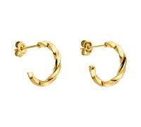 PURELEI® Kelani Creole Ohrringe (Gold) - Damenohrringe aus langlebigem Edelstahl - Wasserfeste Ohrringe Damen - 1,5 cm Durchmesser - Modeschmuck für deinen individuellen Look