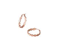 Purelei Koko Creolen - Edle Ohrringe mit matten ovalen Details & Metallkügelchen - Edelstahl in Gold, Silber oder Roségold - 24 mm Durchmesser (Rosegold)